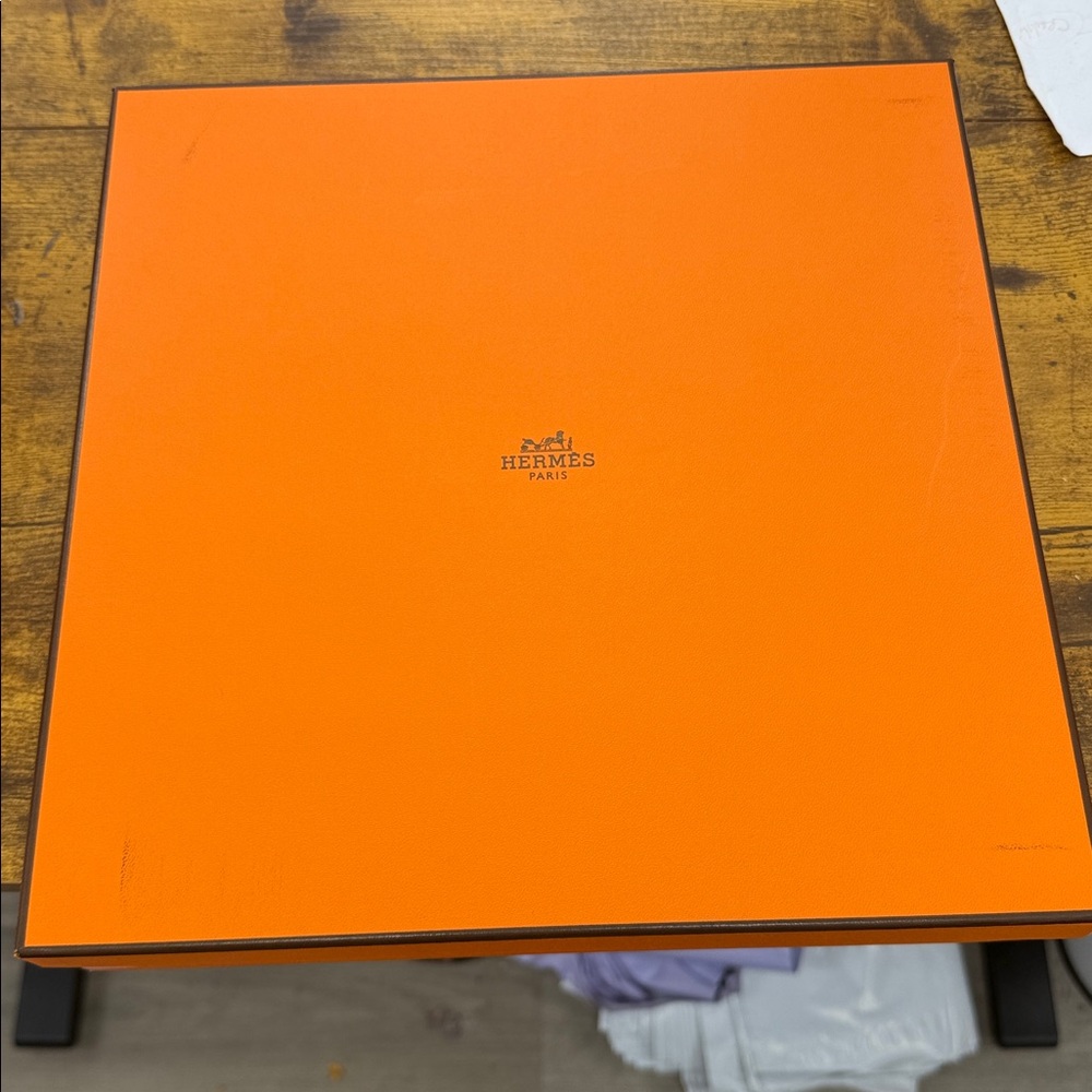 Hermes Navy, Gold & White Silk Scarf with Equestrian Hardware Motif - Picture 5 of 5